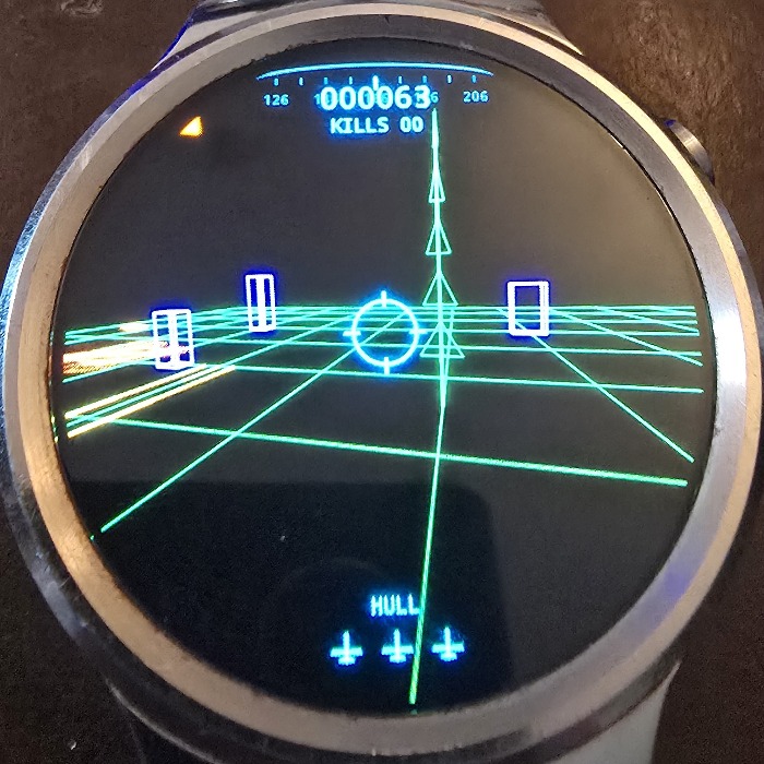 Vector Grid: Interceptor running on smartwatch